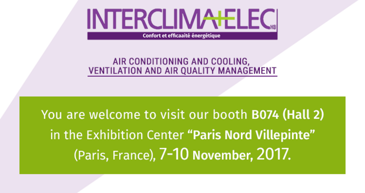 You are welcome to visit our stand at the exhibition “Interclima+Elec - 2017”