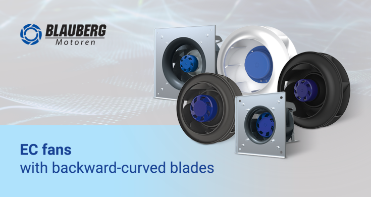 EC fans with backward-curved blades