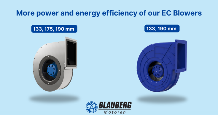 More power and energy efficiency of our blowers