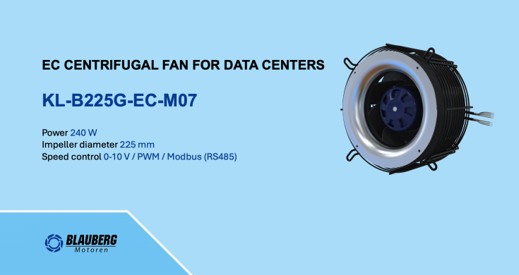 High-Performance EC Backward Curved Centrifugal Fan for Data Centers
